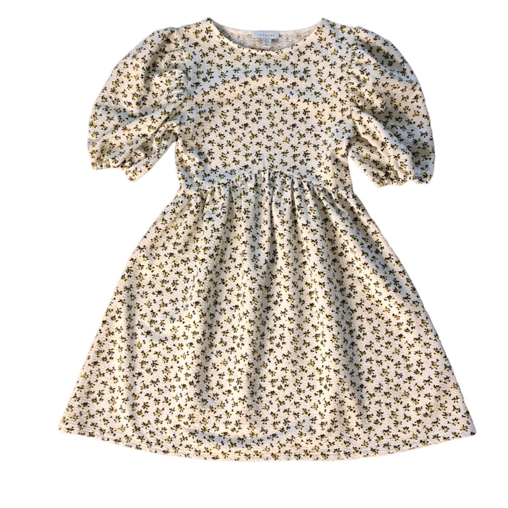 Topshop floral puff sleeve dress